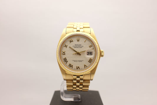 Rolex Datejust 18kt Yellow Gold Pyramid 36MM CIRCA 1979