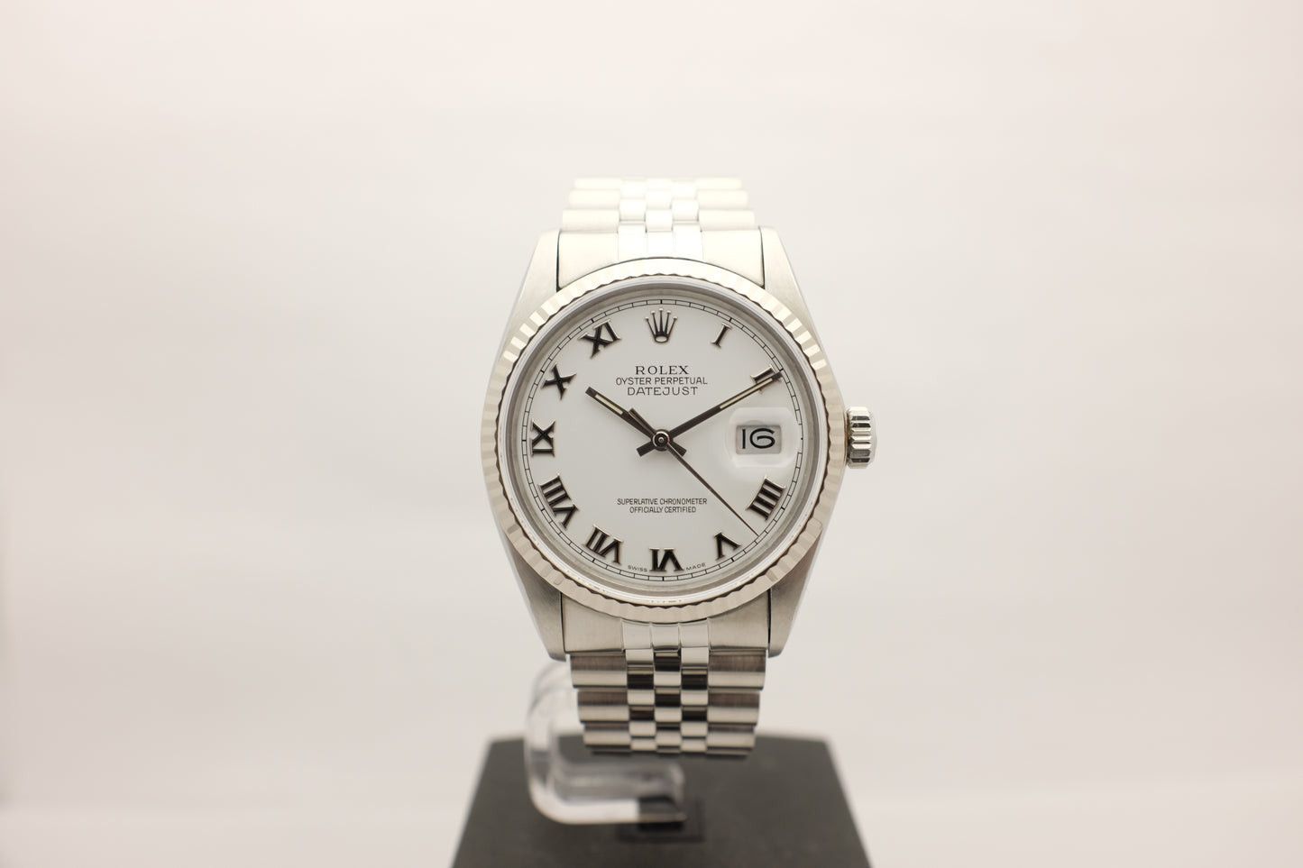 Rolex Datejust 36mm Steel White Dial 16014 Fluted