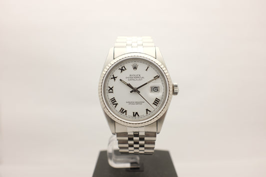 Rolex Datejust 36mm Steel White Dial 16014 Fluted