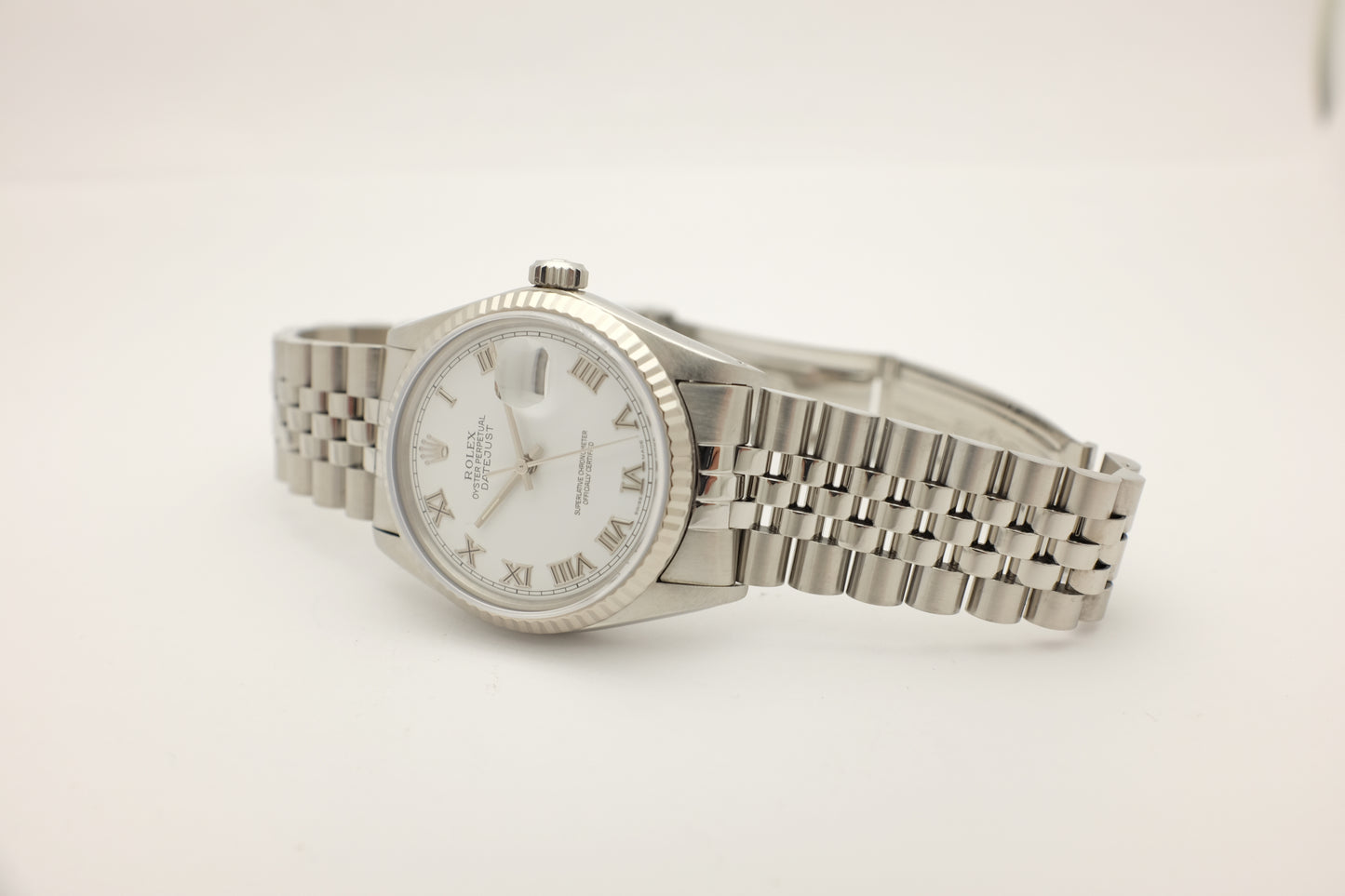 Rolex Datejust 36mm Steel White Dial 16014 Fluted