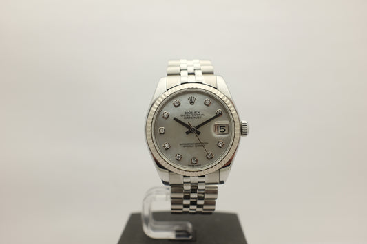 Rolex Datejust Steel Jubilee Factory Diamonds 31MM 178274 Box Papers 2008