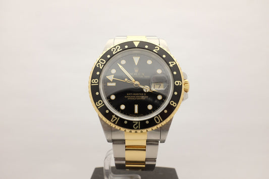 Rolex GMT Master II 18Kt Stainless 40MM 16713 Box Papers 1998