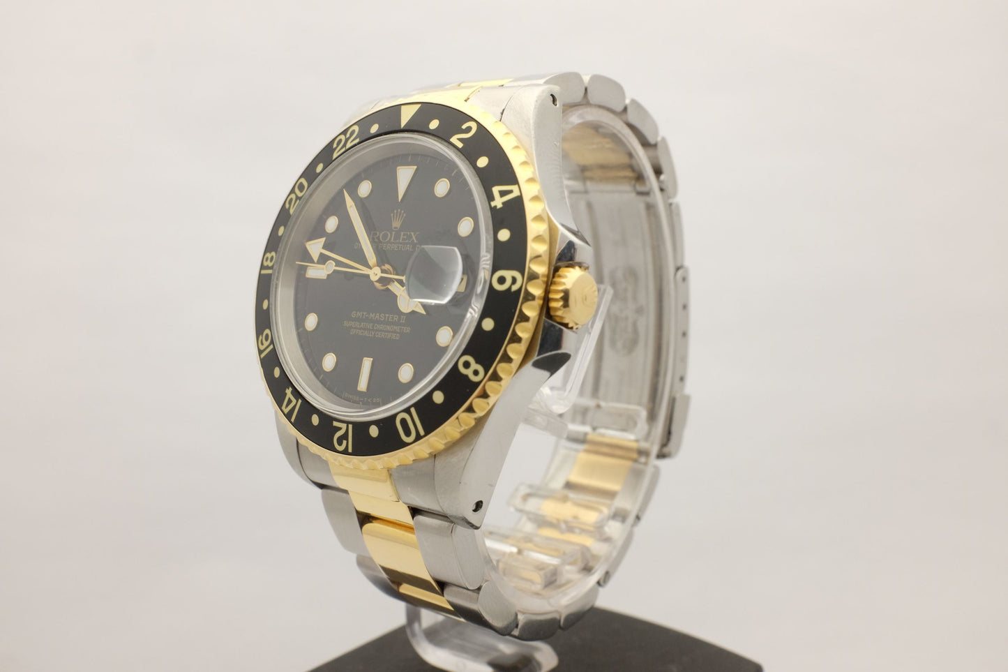 Rolex GMT Master II 18Kt Stainless 40MM 16713 Box Papers 1998