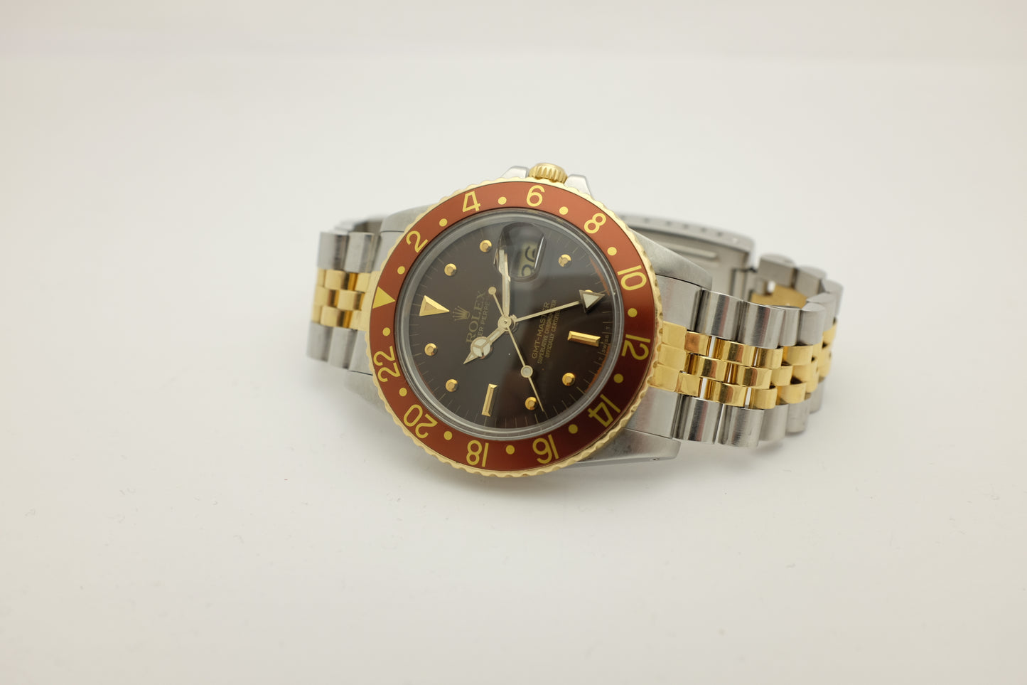 Rolex GMT Master Root Beer 18kt Yellow Gold & Steel 16753 CIRCA 1986