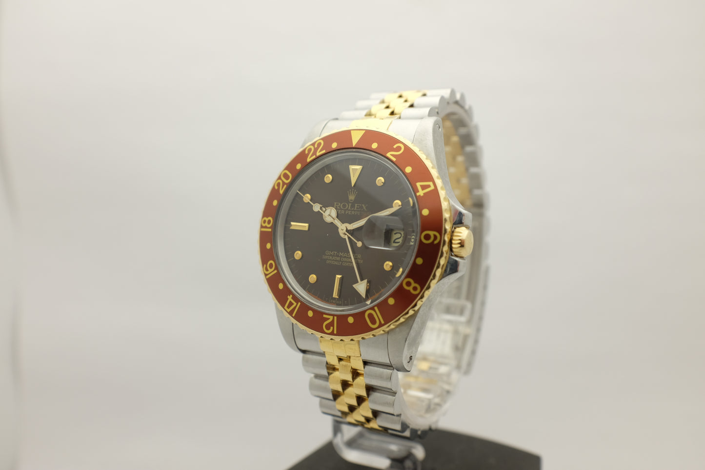Rolex GMT Master Root Beer 18kt Yellow Gold & Steel 16753 CIRCA 1986