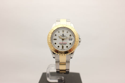 Rolex Yachtmaster White 18kt Steel 29MM 169623 Box Papers 2001